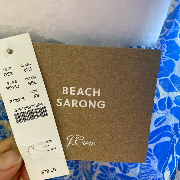 NEW Draped sarong in blue floral Blue and White Floral Halter Dress size XSmall - Picture 7 of 12